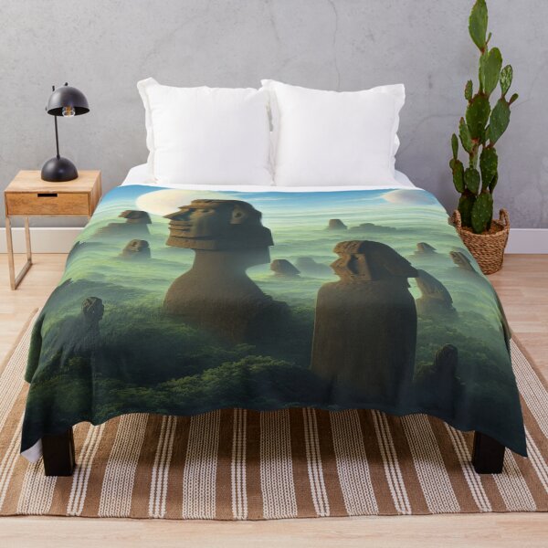Item preview, Moai Guarding the Green Forest Under Two Moons designed and sold by Parco-Mizzo.
