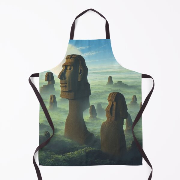 Item preview, Moai Guarding the Green Forest Under Two Moons designed and sold by Parco-Mizzo.