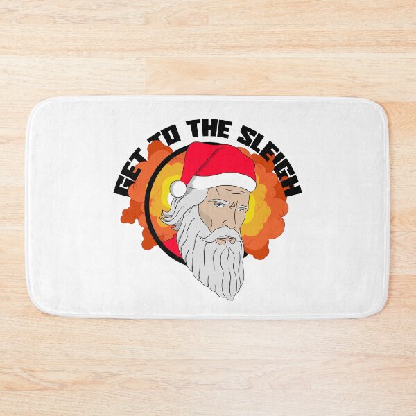 Item preview, Get to the Sleigh | cool action hero Santa Claus illustration designed and sold by ProdbyNiECO.