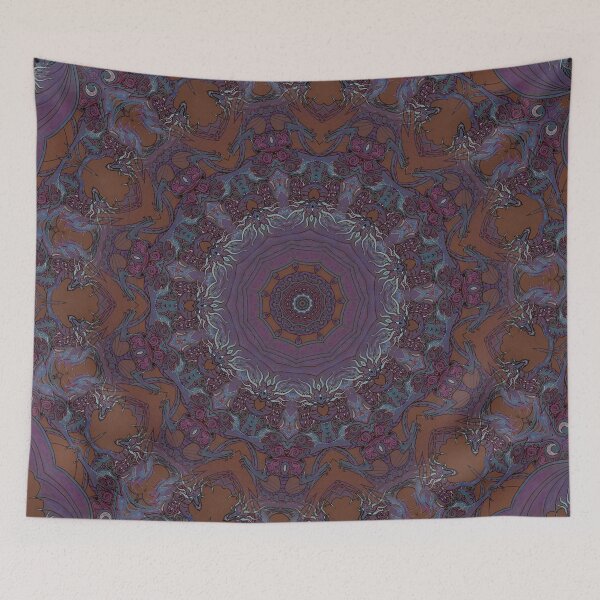 Item preview, Purple Dragon on Brown Kaleidoscope  designed and sold by FlutterKatArts.