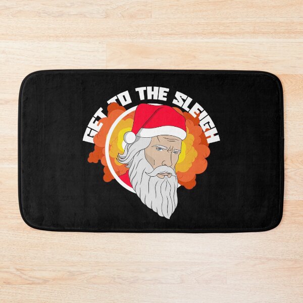 Item preview, Get to the Sleigh | cool action hero Santa Claus illustration designed and sold by ProdbyNiECO.