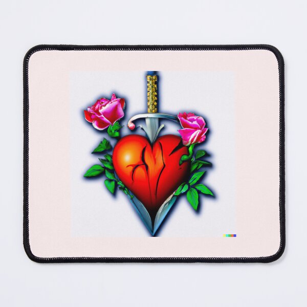 Item preview, Heart, dagger and roses designed and sold by leshiat33.