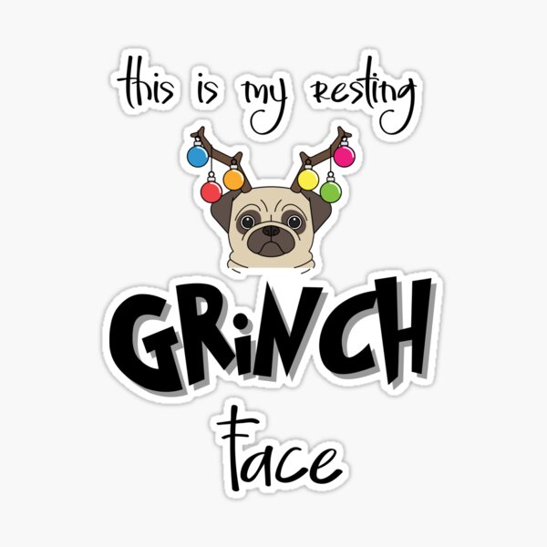 Resting Grinch Face - Grinch - Sticker