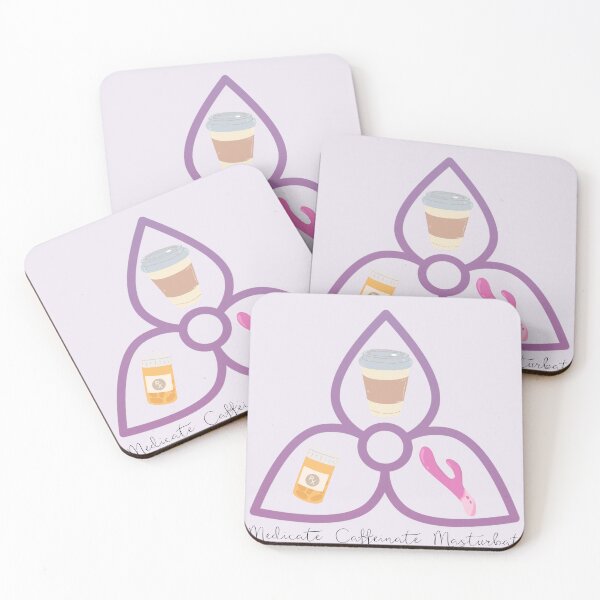 Item preview, The Holy Trinity of Self-care // Caffeinate Medicate Masturbate designed and sold by toadsforall.