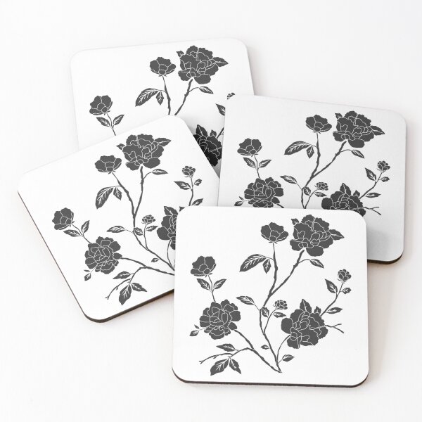 Artikelvorschau, Vintage-Rosen in Schwarz entworfen und verkauft von DeevaValli.