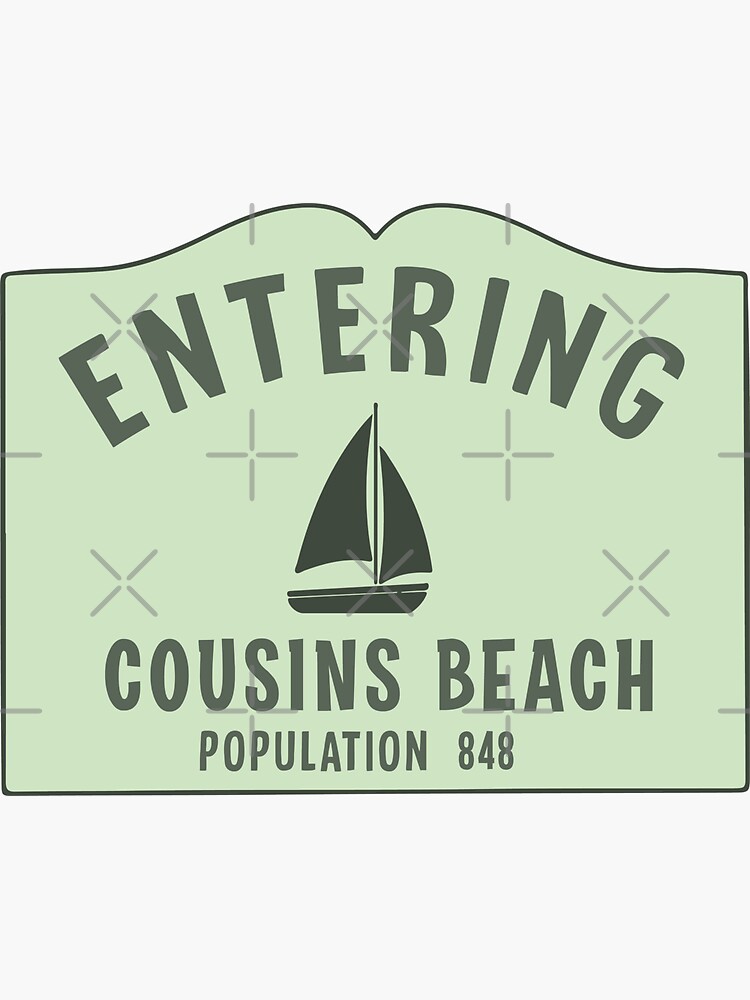 Cousins Beach The Summer I Turned Pretty Beach Sign Sticker for Sale by  two7designs