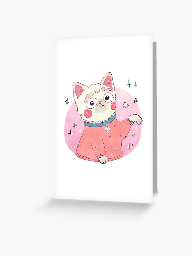 Tarjetas de felicitación «Lindo gato tonto en suéter - Gatito divertido de  Kawaii» de UnicornCandyCas | Redbubble