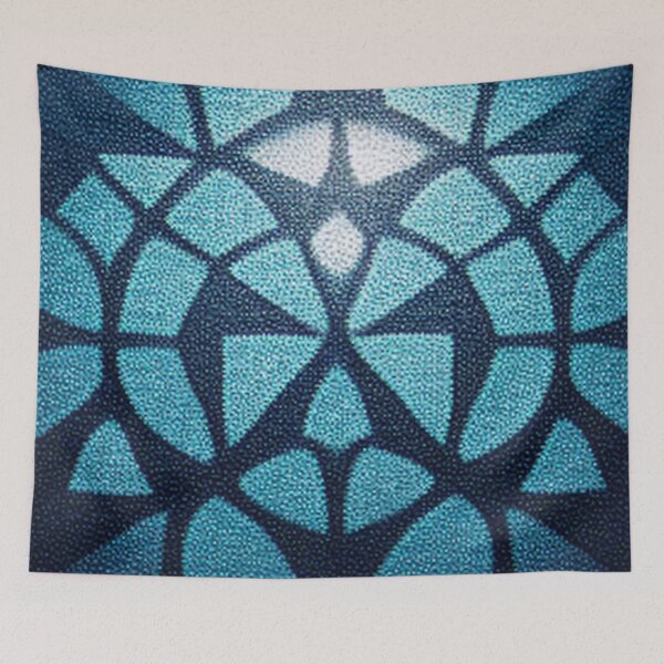 Item preview, blue mosaic of ancient Arab Islamic architecture / piece of art designed and sold by MaissaArt.