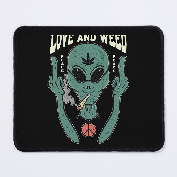 Item preview, peaceful alien smoking weed designed and sold by define design.