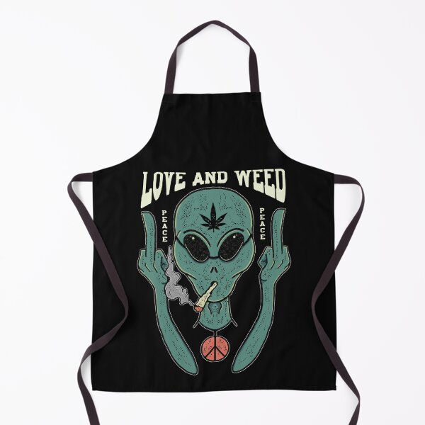 Item preview, peaceful alien smoking weed designed and sold by define design.