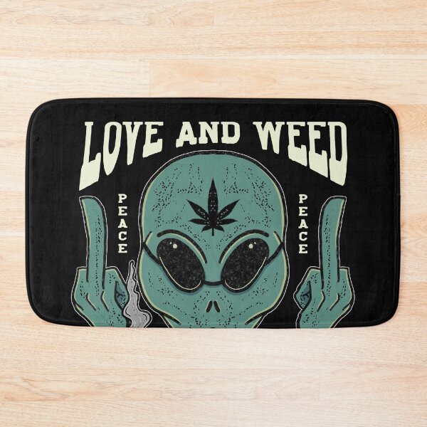 Item preview, peaceful alien smoking weed designed and sold by define design.