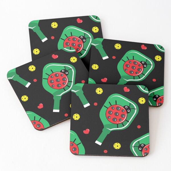 Item preview, Sweet pickleball pattern with cute ladybug  - black designed and sold by EvieWoj.