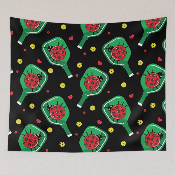Item preview, Sweet pickleball pattern with cute ladybug  - black designed and sold by EvieWoj.