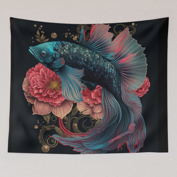 Item preview, Floral Betta fish designed and sold by BloodRubyz.