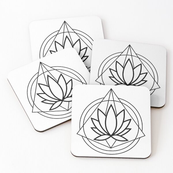 Item preview, Geometric Lotus - Black designed and sold by TheeForestFox Shop.