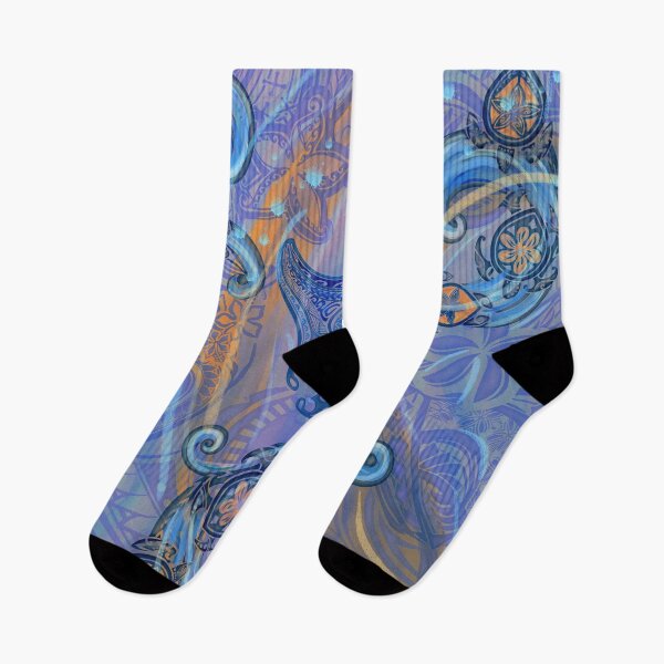 Item preview, Ocean Blue Tribal Manta Ray And Turtles Ocean Spray Watercolor 3504 designed and sold by sunnthreads.