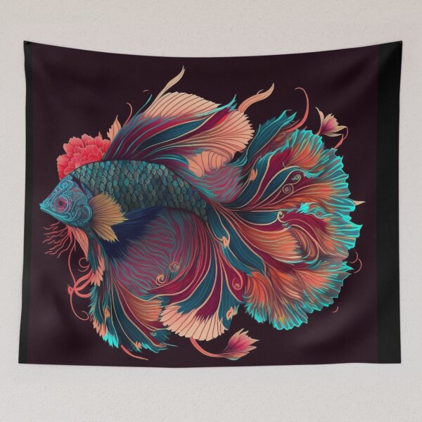 Item preview, Floral Betta fish designed and sold by BloodRubyz.