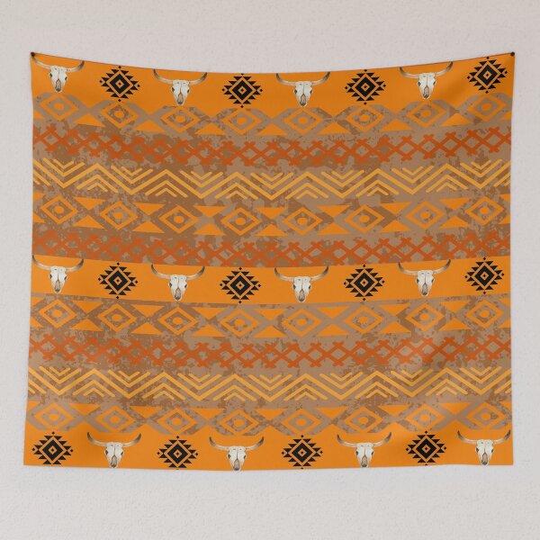 Item preview, Western Tribal With Cow Sculls designed and sold by handsoftime2020.