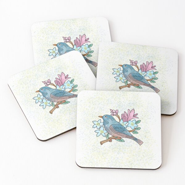 Item preview, Vintage style bluebird with flower branch designed and sold by PaperieJennifer.
