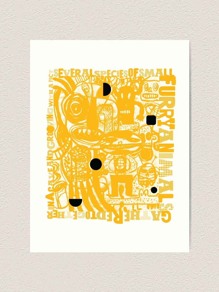 "Several species of small furry animals gathered together in a cave and grooving with a pict