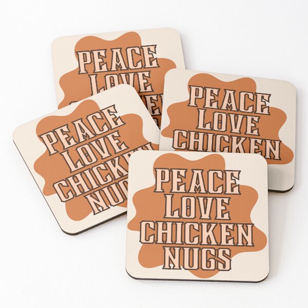 Item preview, Peace Love Chicken Nugs in Vintage Orange designed and sold by Pink Ribbon.