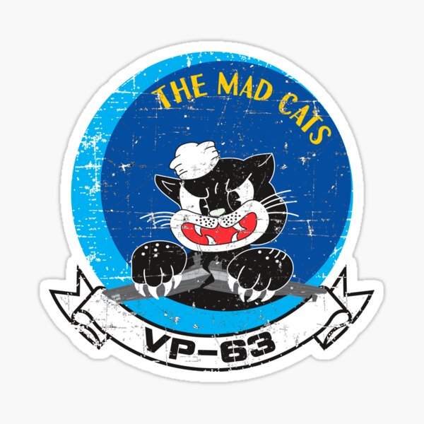 Item preview, USN VP-63 Patrol Bombing Squadron The Mad Cats - Grunge Style designed and sold by pzd501.