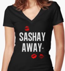 Sashay Away black Women's Fitted V-Neck T-Shirt