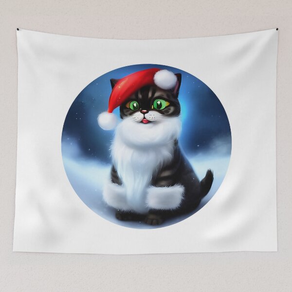 Item preview, Christmas Cat Closeup designed and sold by ArtificialCraft.