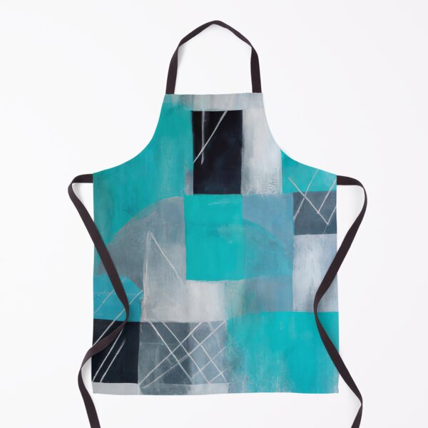 Aperçu de l'œuvre Geometric Season Winter 1 - Abstract Expressionism - Grey and Turquoise créée et vendue par Inomaly Art.