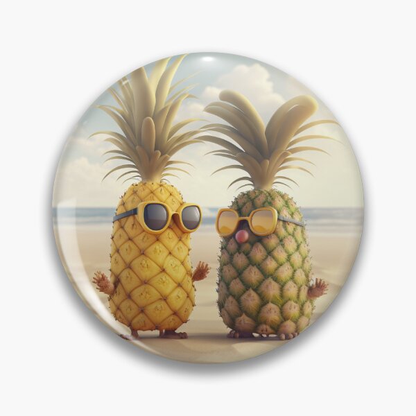 Item preview, Pineapple Couple on Beach swinging pineapples, designed and sold by culturestash.