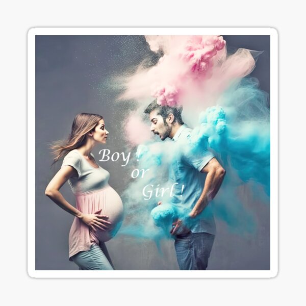 Girl or boy mama loves you, Baby gender reveal Pregnancy Announcement  Party design for you parenting party. Sticker for Sale by salah nahil