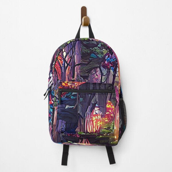 Item preview, stained glass, magical forest, atmosphere, mystery, abstract art, optimism, multicolor, glow, floral print, surrealism designed and sold by Maria Mihailova.