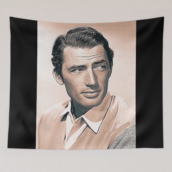 Item preview, Gregory Peck Art - vintage painting - D77 designed and sold by DecoVintage.