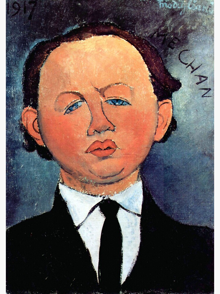 Thumbnail 3 of 3, Sticker, 'Portrait of Mechan' by Modigliani (Reprint) designed and sold by RozAbellera.