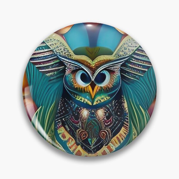 Item preview, Cool hip magical owl bird art - hippie groovy animal art - Owl designed and sold by ZiolaRosa.