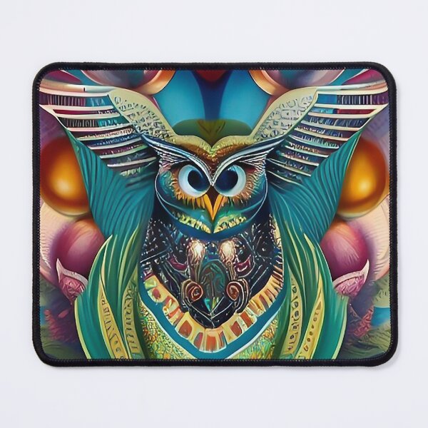 Item preview, Cool hip magical owl bird art - hippie groovy animal art - Owl designed and sold by ZiolaRosa.