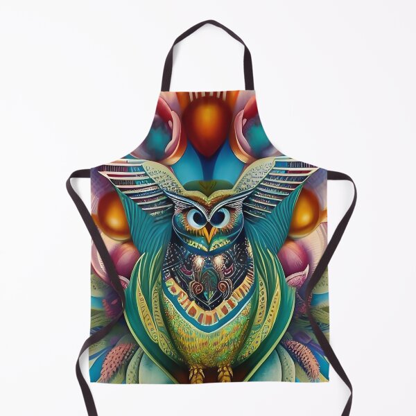 Item preview, Cool hip magical owl bird art - hippie groovy animal art - Owl designed and sold by ZiolaRosa.