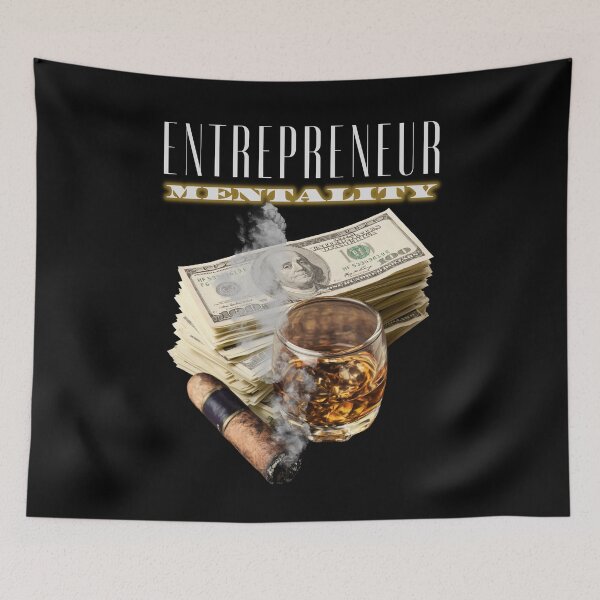 Item preview, Entrepreneur Mentality - money, whiskey, stogie designed and sold by MyMerch4u.