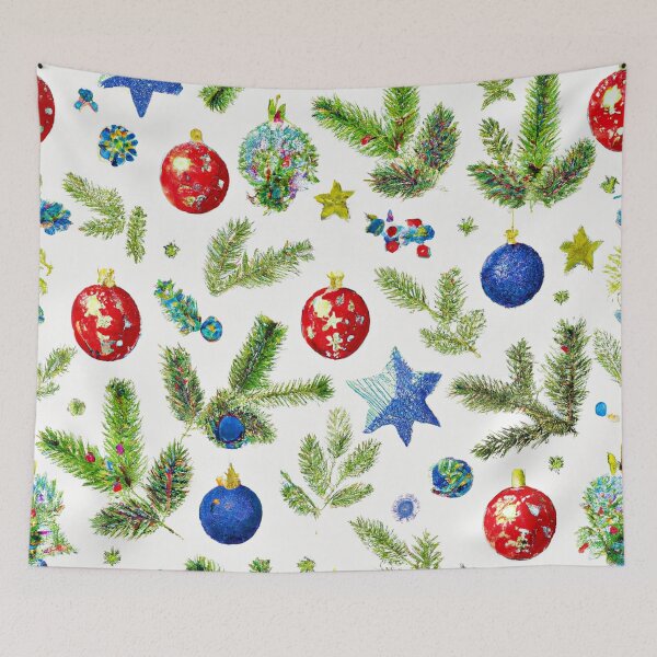 Aperçu de l'œuvre Ornaments and stars Christmas pattern créée et vendue par Bakesales.