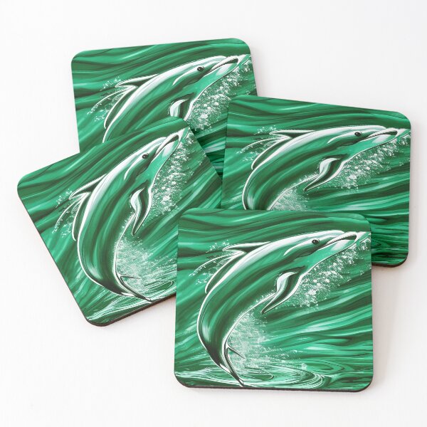 Item preview, Dolphin Illustration for Brilliant Green Waters designed and sold by deniselynnimage.