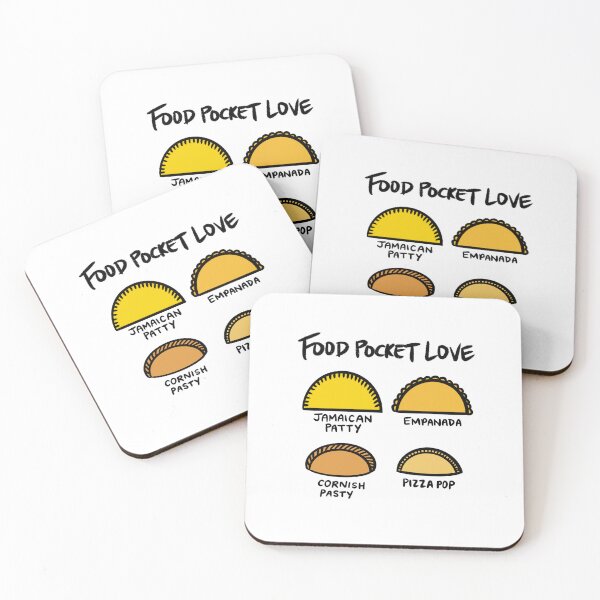 Item preview, Food Pocket Love (Jamaican Patty, Empanada, Cornish Pasty, Pizza Pop) designed and sold by bonniemamadraws.