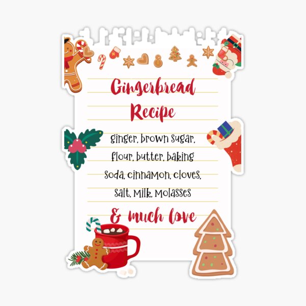 Gingerbread Christmas Baked With Love Stickers — Party Beautifully