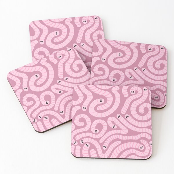 Item preview, Silly pink earthworms  designed and sold by QuirkyCraftz.