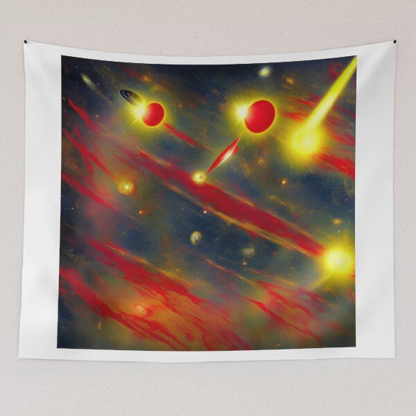 Item preview, Yellow and red objects in space designed and sold by David-Howells.