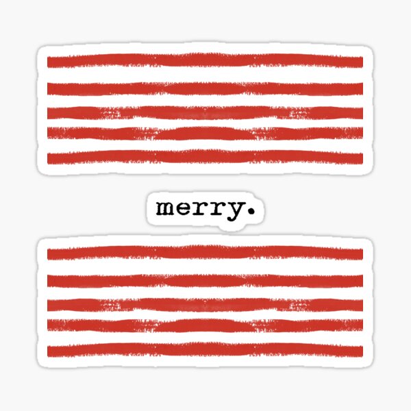 Red stripes-merry Sticker