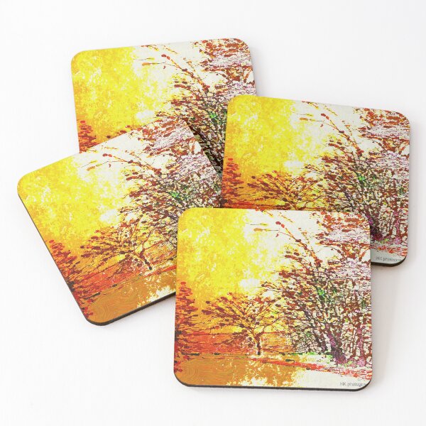 Item preview, Yellow glow abstract trees designed and sold by Nicholes  Dream Visions.