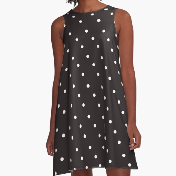 white dots on chocolate A-Line Dress