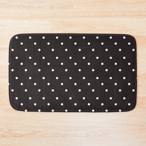 white dots on chocolate Bath Mat