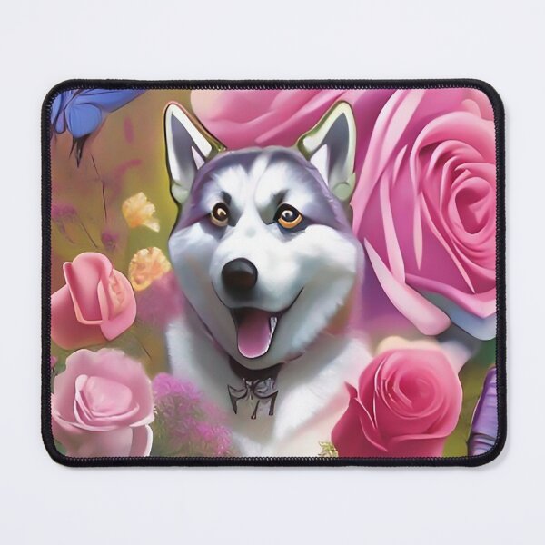 Item preview, Super Pretty Animal Art with dog butterfly roses and a cute husky designed and sold by ZiolaRosa.
