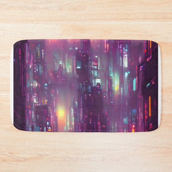 Item preview,  Dystopian painting of a cityscape at night designed and sold by David-Howells.